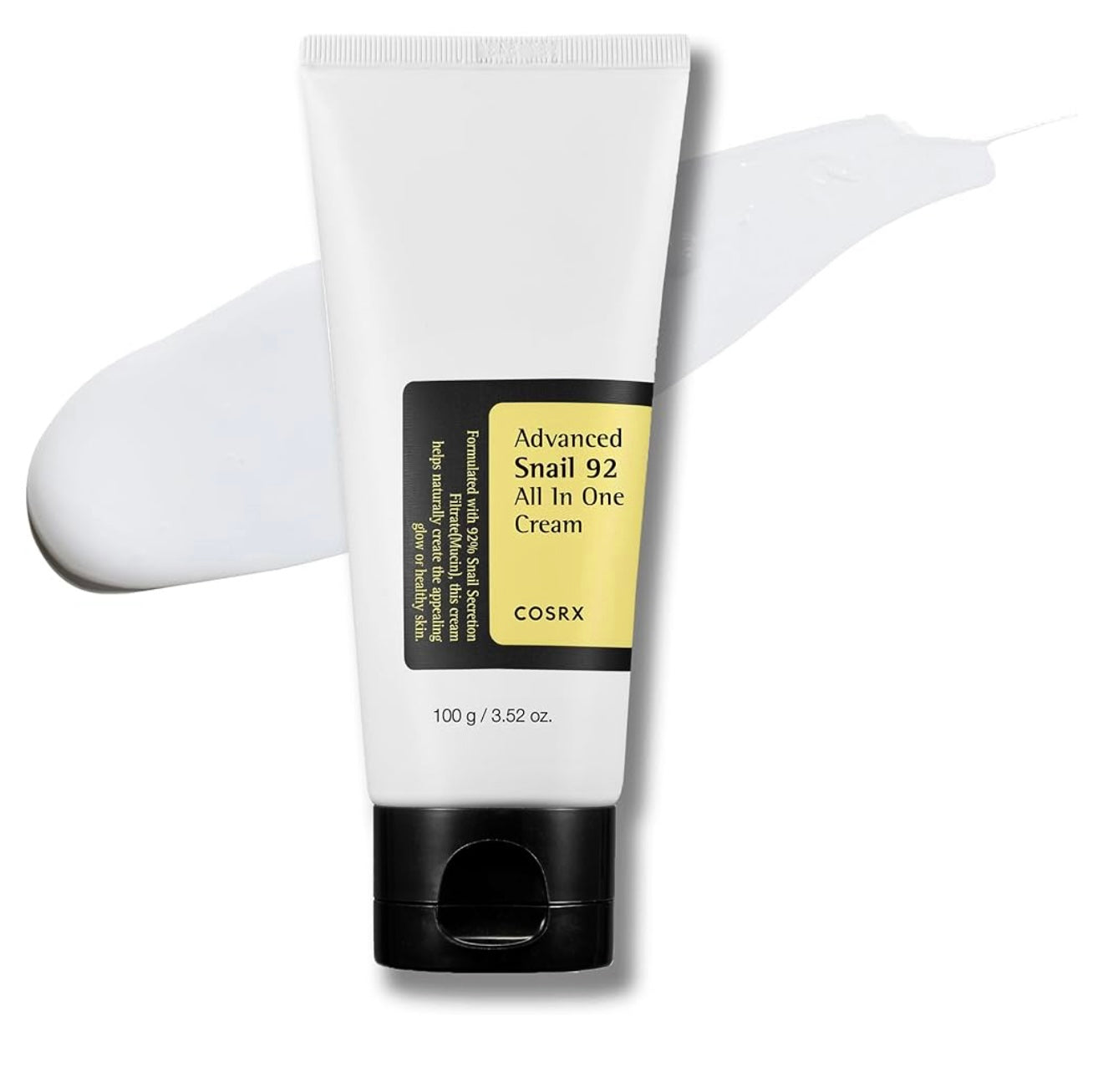 COSRX Snail Mucin 92% Moisturizer jar with lightweight gel texture for deep hydration