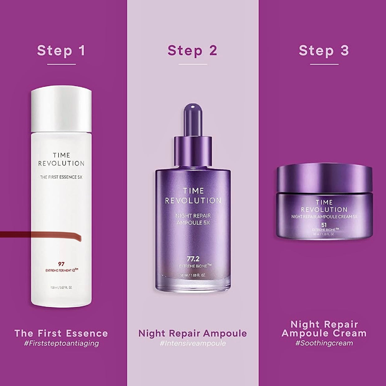 MISSHA Time Revolution Night Repair 5X – Probiotic Anti-Aging Ampoule for Overnight Skin Renewal